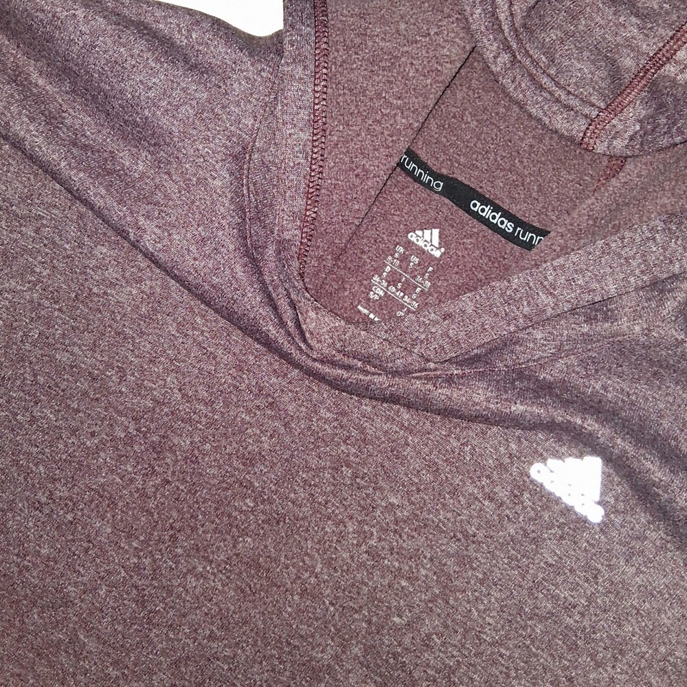 Adidas Response Running Hoodie Women's Pullover Thumbholes Maroon Athletic S‎